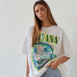 UO nirvana distressed t-shirt dress